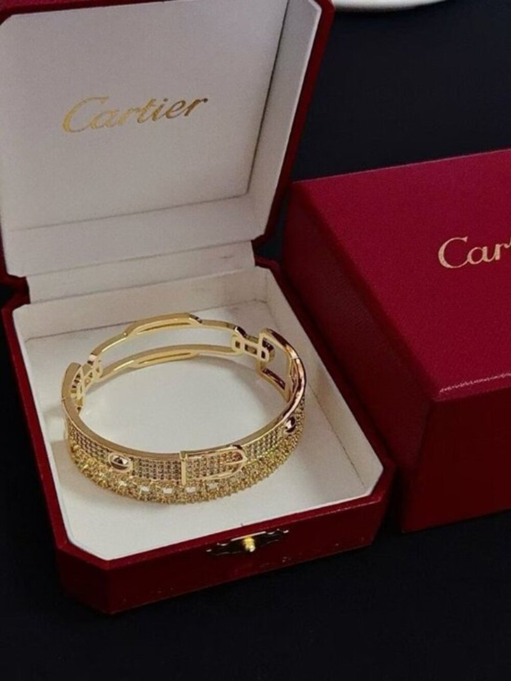 Cartier bracelet with diamond setting